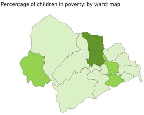 Thumbnail image of part of the Poverty in Calderdale dashboard