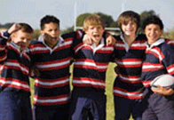 Boys in rugby shirts