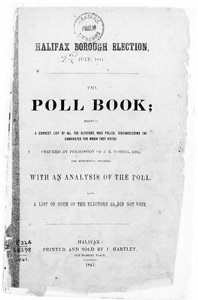 Halifax Borough Election, July 1841 The Poll Book