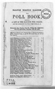 Halifax Borough Election, July 7th 1852 The Poll Book