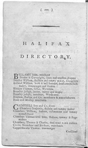 Bailey's Northern Directory for the Year 1781: Halifax