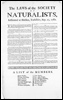 Laws of the Society of Naturalists, Halifax.