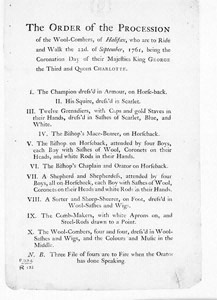 Order of the Procession of the Wool-Combers, of Halifax