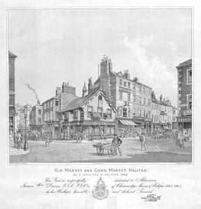 Old Market and Corn Market Halifax, as it appeared in the year 1886
