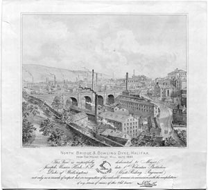 North Bridge & Bowling Dyke, Halifax, from the Mount, Haley Hill, Ante 1864