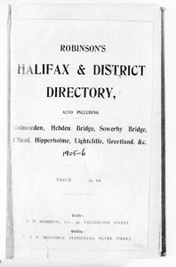 Robinson's Halifax & District Directory 1905-6