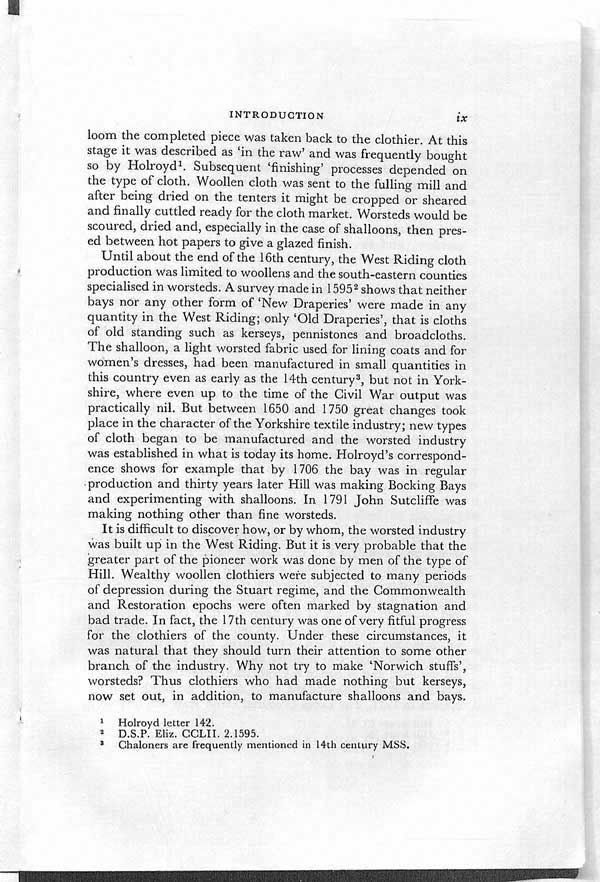 Some aspects of the 18th Century Woollen and Worsted Trade in Halifax.