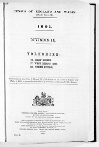 Census of Yorkshire 1891-1901, West Riding