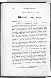 Wakefield Court Rolls Court at Halifax on Tuesday before the feast of S Luke the Evangelist [Oct 18th], 2 Edward I [1274]