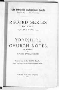 Yorkshire Church notes 1619-1631