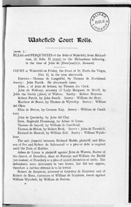 Wakefield Court Rolls (Document ID: 100627)