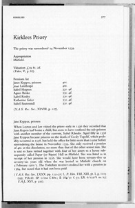 Monks, Friars and Nuns in Sixteenth Century Yorkshire: Kirklees Priory