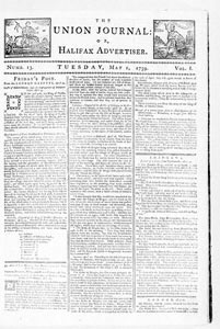 Union Journal or Halifax Advertiser, numbers 13-17, May 1-29, 1759