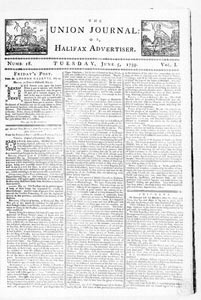 Union Journal or Halifax Advertiser, numbers 18-21, June 5-26, 1759