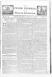 Union Journal or Halifax Advertiser, numbers 27-30, August 7-28, 1759