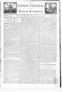 Union Journal or Halifax Advertiser, numbers 44-47, December 4-25, 1759