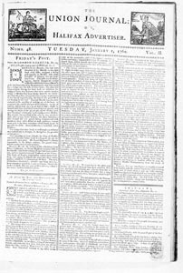 Union Journal or Halifax Advertiser, numbers 48-52, January 1-29, 1760