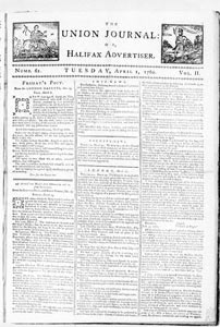Union Journal or Halifax Advertiser, numbers 61-65, April 1-29, 1760