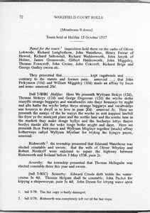 Tourn held at Halifax 15 October 1537