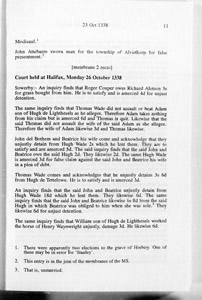 Court held at Halifax, Monday 26 October 1338
