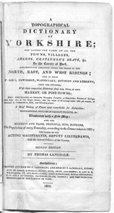 Topographical Dictionary of Yorkshire, 1822