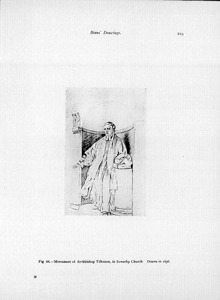 Binns' Drawings: Tillotson Monument, Sowerby Church and Wood Lane Hall, Sowerby