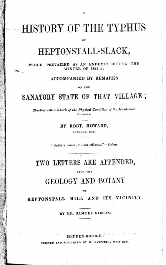 History of the Typhus of Heptonstall-Slack.