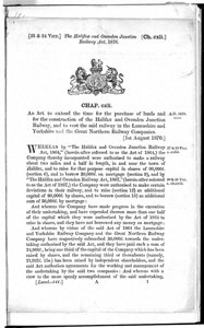 The Halifax and Ovenden Junction Railway Act, 1870