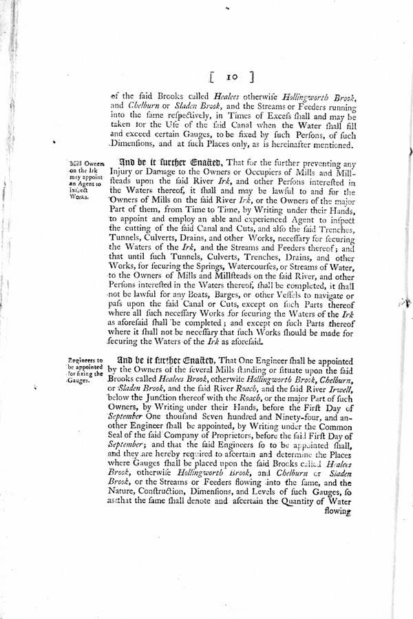 Act for Making and Maintaining A Canal, 1794.