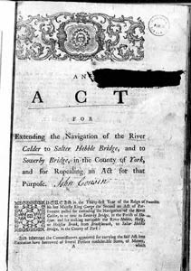 Act for Extending the Navigation of the River Calder, 1769
