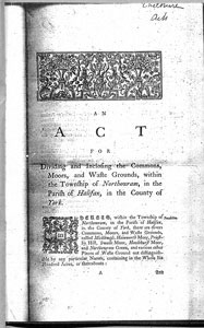 Enclosure Act Northowram, 1778