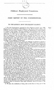 Children's Employment Commission First Report of the Commissioners (Mines) (Document ID: 100941)