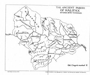 Map of The Ancient Parish of Halifax divided into Townships