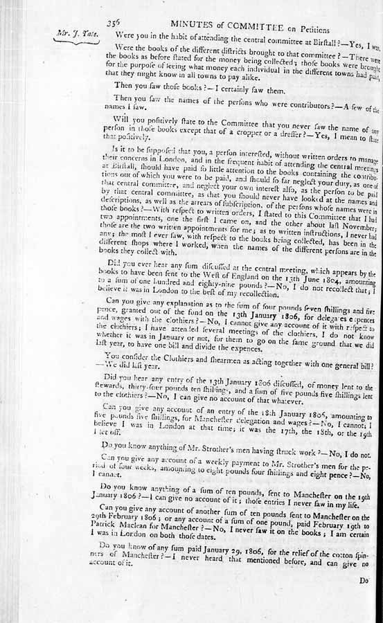 Minutes of Evidence Taken Before the Committee Appointed to consider of the State of the Woollen Manufacture of England. (Document ID: 100973)