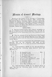 Todmorden Borough Council Minutes, March 29 1899, and Agenda, April 26 1899