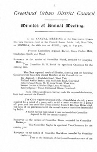 Greetland Urban District Council Minutes of Annual Meeting, April 28 1919
