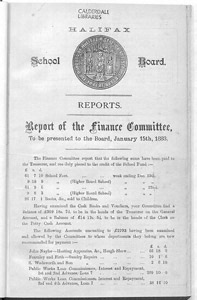 Halifax School Board Reports 1883