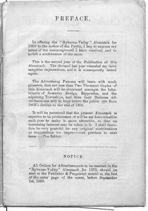 Ryburne-Valley Almanack and Register of Local & General Information for the year 1869
