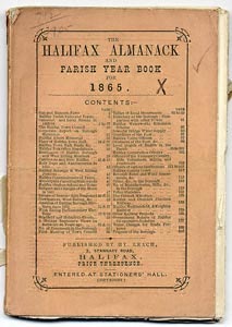 Halifax Almanack and Parish Year Book for 1865