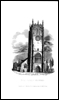 Engraving of Parish Church, Halifax, West Yorkshire, drawn by J. Horner.