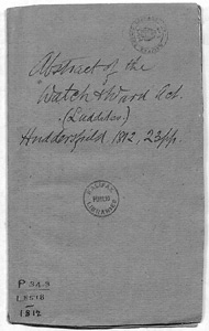 Abstract of the Watch and Ward Act (Luddites), 1812