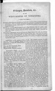 History, Directory & Gazetteer of the County of York: Villages, Hamlets