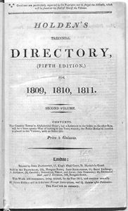 Holden's Directory for 1809: Title page