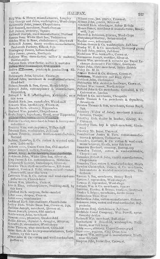 Holden's Directory for 1809: Halifax.
