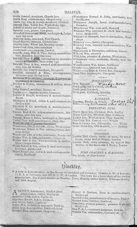 Holden's Directory for 1809: Halifax.