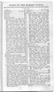History Gazetteer and Directory of The West Riding of Yorkshire 1837, Vol 1: Index to the towns
