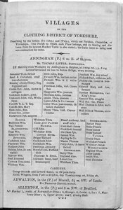 Directory of Leeds, York and the Clothing District of Yorkshire: Villages in the Clothing District of Yorkshire