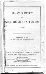 Kelly's Directory of the West Riding of Yorkshire Book 1 1893: Title page