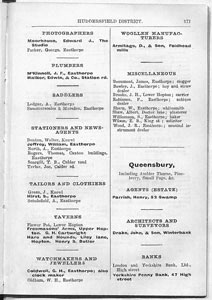 Halifax, Huddersfield and District Trade Directories, 1903: Queensbury, Sowerby Bridge