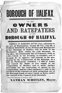 Borough of Halifax To The Owners and Ratepayers of the Borough of Halifax